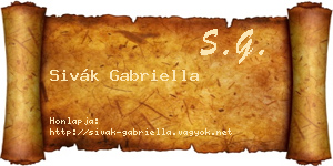 Sivák Gabriella névjegykártya